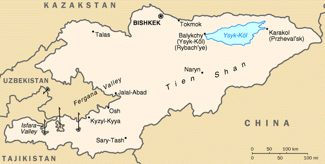 kirghizistan carte